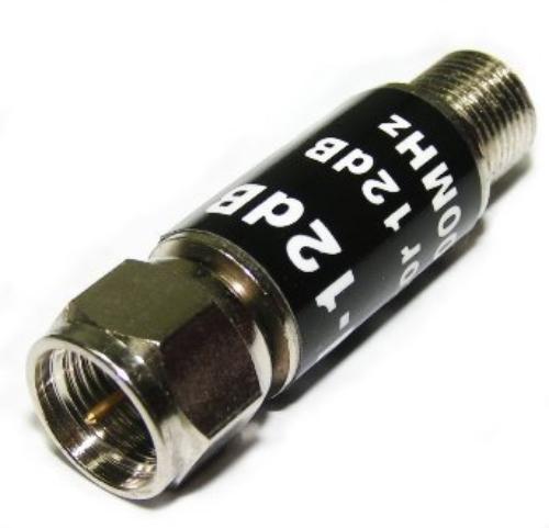 F Plug to Jack Attenuator 12DB